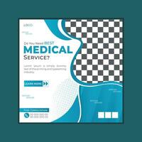 medicinsk social media posta mall, hälsa baner mall för social media, medicinsk fyrkant ad design vektor
