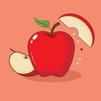 illustration vektor grafisk av äpple och skiva äpple