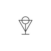 Cocktail Glas und Alchimie Symbole Logo oder Symbol Design vektor