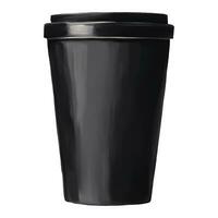 svart kaffe papper kopp isolerat hand dragen vattenfärg målning illustration vektor