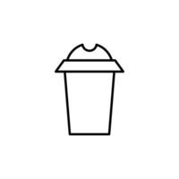 Kaffee im Einweg Tasse einfach Gliederung Symbol zum Netz Websites. geeignet zum Bücher, Shops, Geschäfte. editierbar Schlaganfall im minimalistisch Gliederung Stil. Symbol zum Design vektor