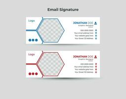 enkel modern kreativ företag e-post signatur mall. vektor