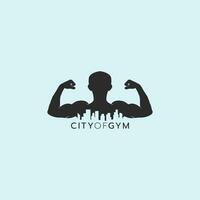 ein konzeptionelle Logo zum Fitnessstudio oder Fitness Verein im Stadt vektor