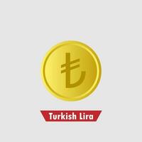 Gold Türkisch Lira Symbol. vektor