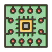 Chip Vektor dick Linie gefüllt Farben Symbol zum persönlich und kommerziell verwenden.