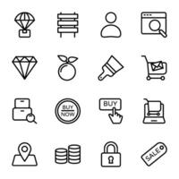 Einkaufen und E-Commerce Symbole Sammlung vektor