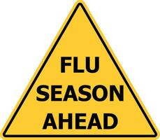 gul triangel varning tecken, varning influensa skott ett huvud influensa säsong vektor