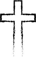 abstrakt kristen korsa svart hand dragen stil kristen korsa tecken vektor