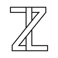 Logo Zeichen lz zl, Symbol doppelt Briefe Logo z l vektor