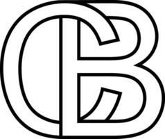 logotyp tecken före Kristus, cb ikon tecken två interlaced brev b, c vektor