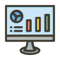 Netz Analytik Vektor dick Linie gefüllt Farben Symbol zum persönlich und kommerziell verwenden.