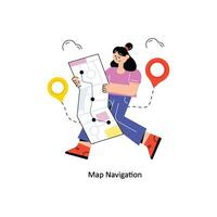 Karte Navigation eben Stil Design Vektor Illustration. Lager Illustration