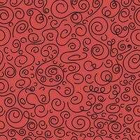 Spiral- nahtlos Muster. schwarz auf rot Hintergrund. Linien vektor