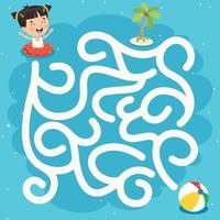 Labyrinthspielillustration für Kinder vektor