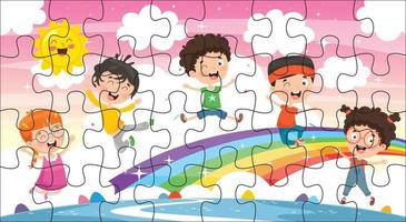 Puzzlespielillustration für Kinder vektor