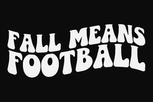 fallen meint Fußball komisch groovig wellig fallen Herbst T-Shirt Design vektor