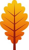 Herbst Eiche Blatt Vektor Illustration. einfach fallen Jahreszeit Eiche Blatt Symbol mit Gradient Farbe. Herbst Grafik Ressource zum Symbol, Zeichen, Symbol oder Dekoration. fallen Jahreszeit Blatt Symbol zum Design gemütlich und Hygge