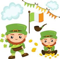 st Patrick Feier Party National Urlaub Karikatur Illustration Vektor Clip Art Aufkleber