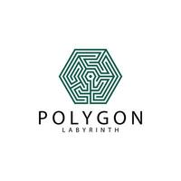 labyrint polygon logotyp vektor. enkel, minimal och modern. vektor