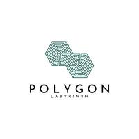 labyrint polygon logotyp vektor. vektor