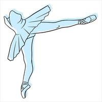Ballett. Ballerinas Beine in einem Tutu und Spitze. Strichzeichnungen. vektor