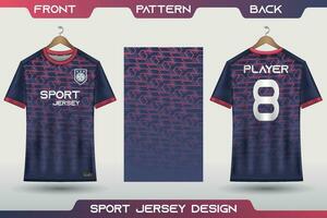 Sport Jersey Design. T-Shirt Fußball Jersey zum Fußball, Rennen, Spiele, Radfahren. Stoff mit Vorderseite Aussicht und zurück Aussicht vektor