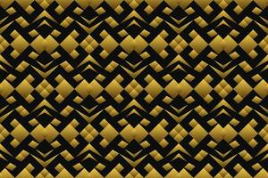 abstrakt geometrisk mönster med rader, romber en sömlös vektor bakgrund. svart och guld textur