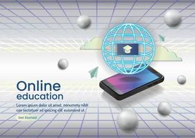 Online-Bildung Online-Wissensdesign vektor