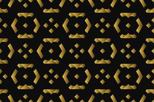 abstrakt geometrisch Muster mit Linien, Rauten ein nahtlos Vektor Hintergrund. schwarz und Gold Textur