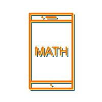 Mathe studieren auf mobilem Vektorsymbol vektor