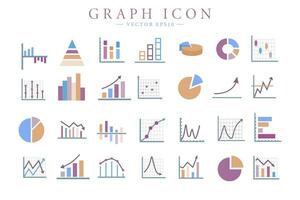 färgrik Graf och Diagram relaterad platt ikoner. infographics företag element. vektor isolerat illustration