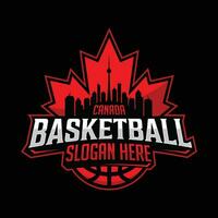 kanada basketboll team logotyp emblem i modern stil vektor