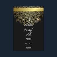 Luxus Gold Mandala verzierten Hintergrund für Hochzeitseinladung, Buchcover mit Mandala Element Stil Premium Vektor