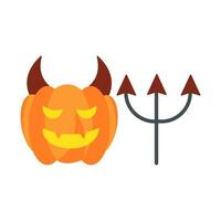 Teufel unheimlich Halloween Kürbis auf Weiß Hintergrund, glücklich Halloween Dekoration Element, Vektor Illustration