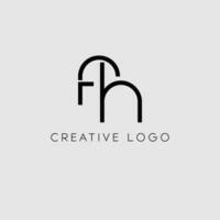 fh första brev logotyp vektor