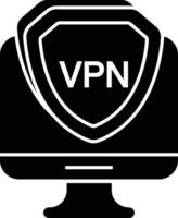 vpn glyf ikoner design stil vektor