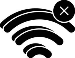 Nej wiFi glyf ikoner design stil vektor