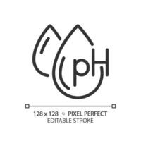 2d Pixel perfekt anpassbar ph Balance schwarz Symbol, isoliert Vektor, Haarpflege dünn Linie einfach Illustration. vektor