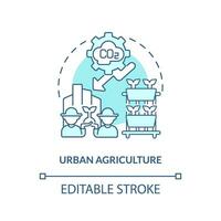 2d editierbar städtisch Landwirtschaft Symbol Darstellen Vertikale Landwirtschaft und Hydrokultur Konzept, isoliert Vektor, dünn Linie Illustration. vektor