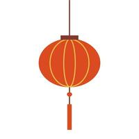 rot chiness Laterne zum Dekoration auf Weiß Hintergrund. Chinesisch traditionell Symbol. Vektor Illustration