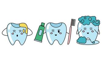 Zähne Bürste, Zahn, Oral Hygiene Zahnbürste, Zahnpasta Konzept vektor