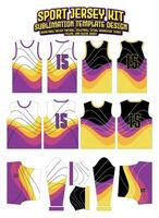 bunt Streifen Kurve Jersey Design Sportbekleidung Layout Vorlage vektor