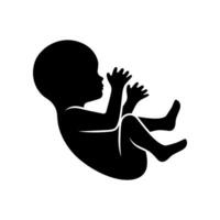 Baby Fötus Silhouette. Embryo Mensch unterzeichnen. vektor