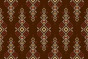 Kreuz Stich bunt geometrisch traditionell ethnisch Muster Ikat nahtlos Muster abstrakt Design zum Stoff drucken Stoff Kleid Teppich Vorhänge und Sarong aztekisch afrikanisch indisch indonesisch vektor