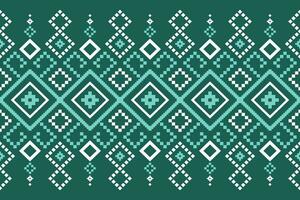 Grün Kreuz Stich bunt geometrisch traditionell ethnisch Muster Ikat nahtlos Muster Rand abstrakt Design zum Stoff drucken Stoff Kleid Teppich Vorhänge und Sarong aztekisch afrikanisch indisch indonesisch vektor