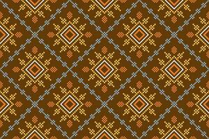 Kreuz Stich bunt geometrisch traditionell ethnisch Muster Ikat nahtlos Muster abstrakt Design zum Stoff drucken Stoff Kleid Teppich Vorhänge und Sarong aztekisch afrikanisch indisch indonesisch vektor