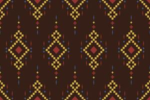 Kreuz Stich bunt geometrisch traditionell ethnisch Muster Ikat nahtlos Muster abstrakt Design zum Stoff drucken Stoff Kleid Teppich Vorhänge und Sarong aztekisch afrikanisch indisch indonesisch vektor