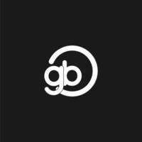 initialer gb logotyp monogram med enkel cirklar rader vektor