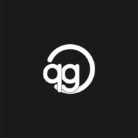Initialen qg Logo Monogramm mit einfach Kreise Linien vektor