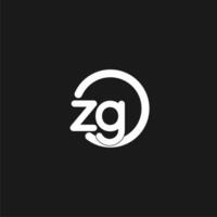 initialer zg logotyp monogram med enkel cirklar rader vektor